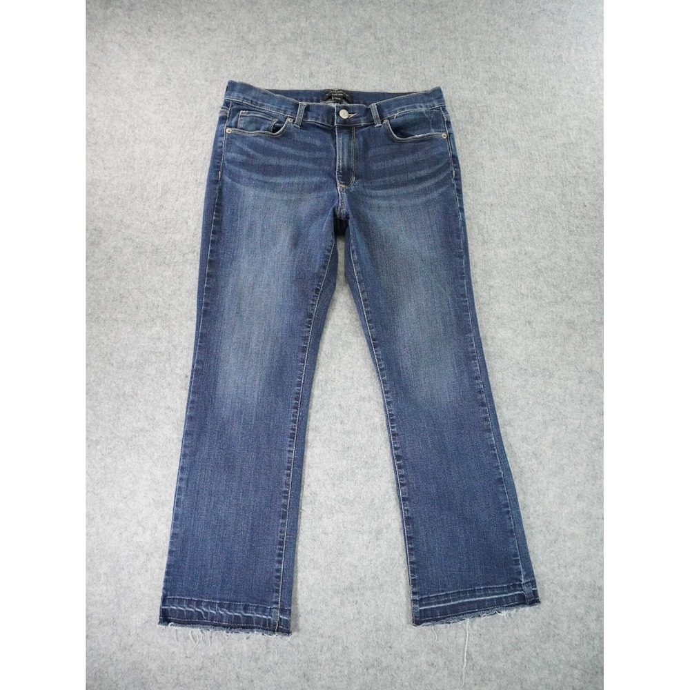 Banana Republic Jeans Womens 28/6 Flare Crop Denim Raw Hem Mid Rise